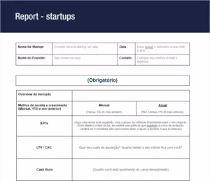 Modelo de Report para Investidores
